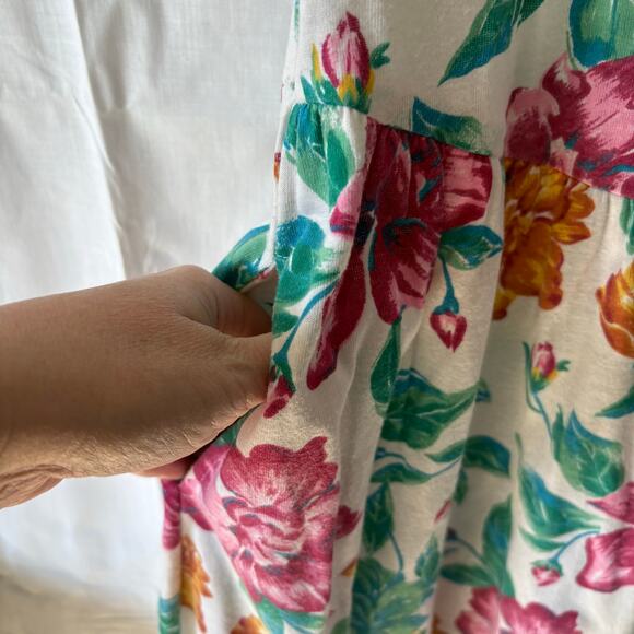 Pierre Cardin Vintage Floral Button Down Pocket Jumper Dress Large - Picture 5 of 7